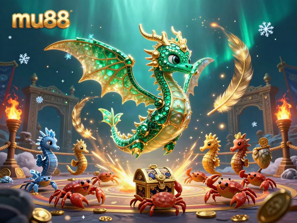 Experience the thrill of mu88, where emerald sea dragons and royal seahorses come alive in a vibrant casino environment.