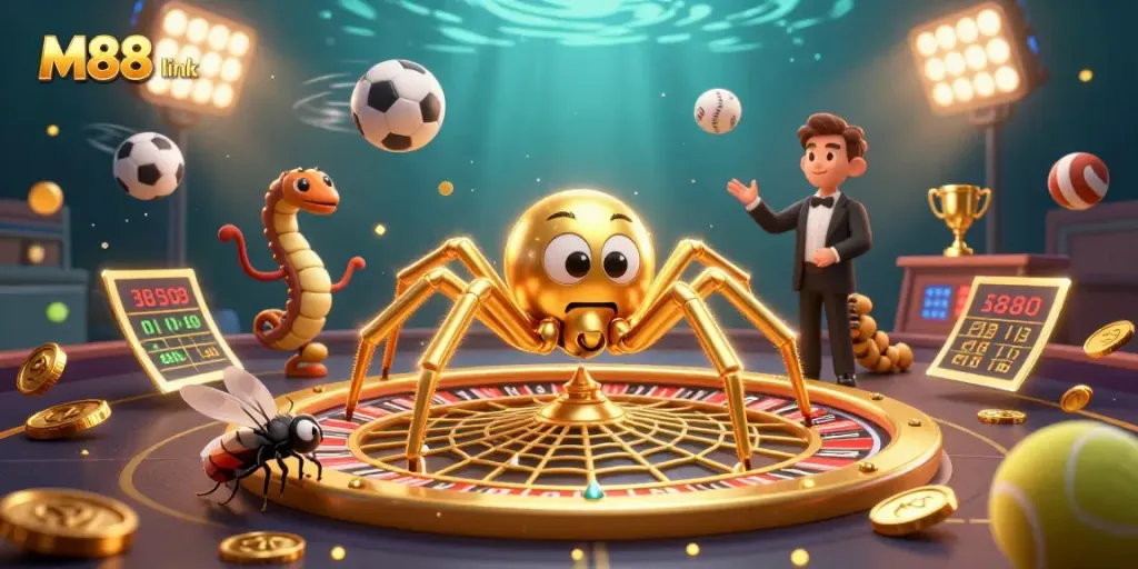 Experienced players enjoy placing bets with M88 link amidst an engaging 3D casino scene.