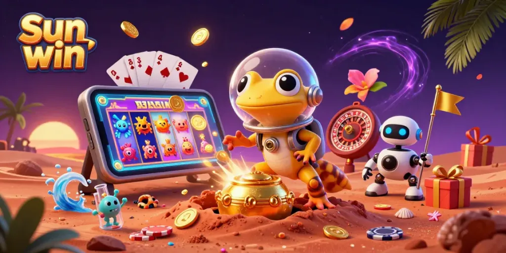 Play thrilling casino games with Sun win while a Martian gecko discovers treasure on Mars!